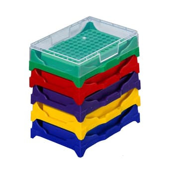 96 Well Polypropylene PCR Tube or Plate Storage Box with Lid 5/Pk - Assorted Colors
