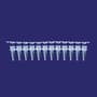 0.2 mL PCR 12-tube strip with flat 12-cap strips, natural