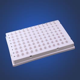 96-well low profile full-skirted plate, 0.1mL wells, H1 notch
