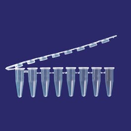 0.2 mL PCR 8-tube FLEX-FREE strip, attached optical cap strip