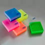 81-place Polypropylene Freezer Box, Mixed Neon Colors