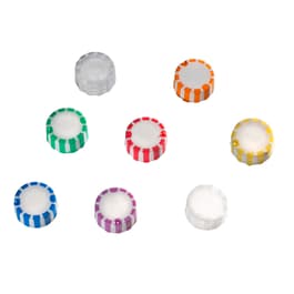 Screw Cap with Molded O-Ring, Striped Cap, Assorted Colors