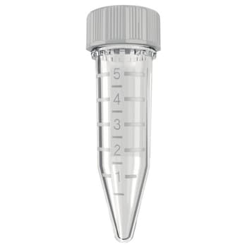 Eppendorf Tube 5.0 mL. Conical bottom centrifuge tube with screw cap.