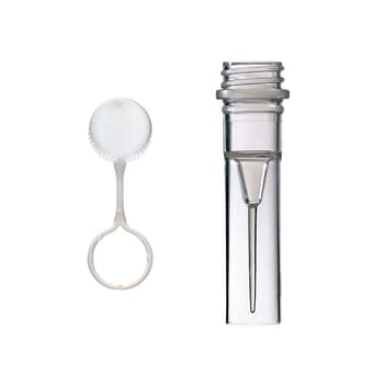 Self-Standing Tethered Screw Cap Microcentrifuge Tubes, 0.5 mL