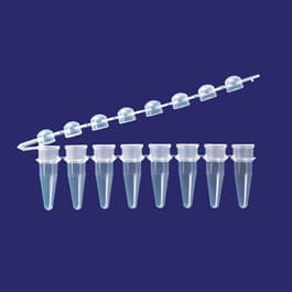 TempAssure 0.2 mL PCR Pull-Apart 8-Tube Strips with Attached Dome Cap Strips