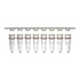 0.2 mL PCR 8-tube strip with flat 8-cap strips, natural
