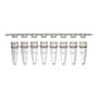 0.2 mL PCR 8-tube strip with flat 8-cap strips, natural