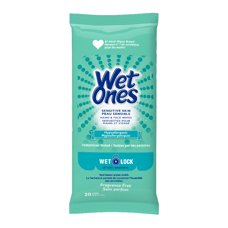 Wet Ones Hand and Face Wipes - Sensitive Skin - 20's