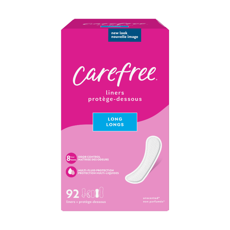 Carefree Body Shape Acti-Fresh Long Pantiliners - Unscented - 92s