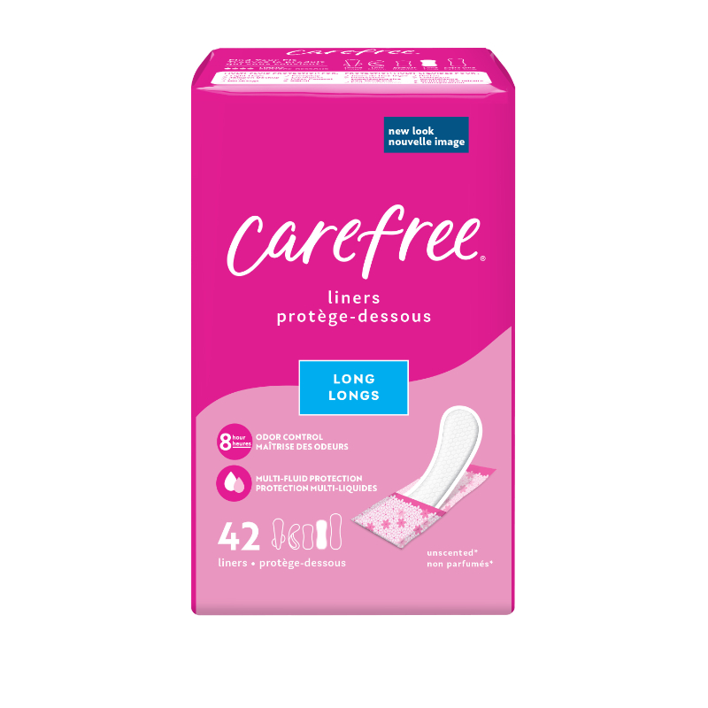 Carefree Body Shape Acti-Fresh Long To Go Pantiliners - Unscented - 42s