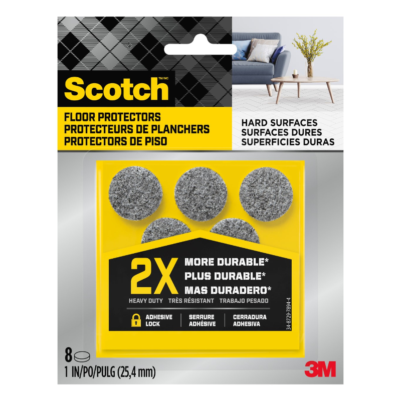 Scotch Felt Pads - Gray - 8's
