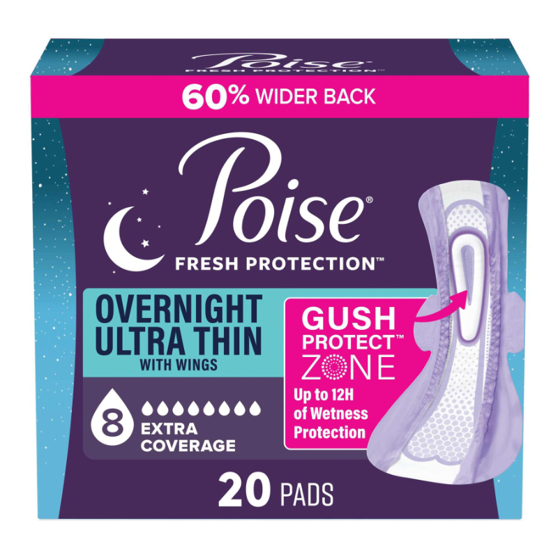 POISE U/T OVERNIGHT 8