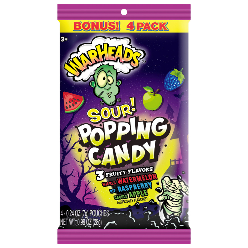 WARHEADS SOUR POPPING CANDY 4PK 28G