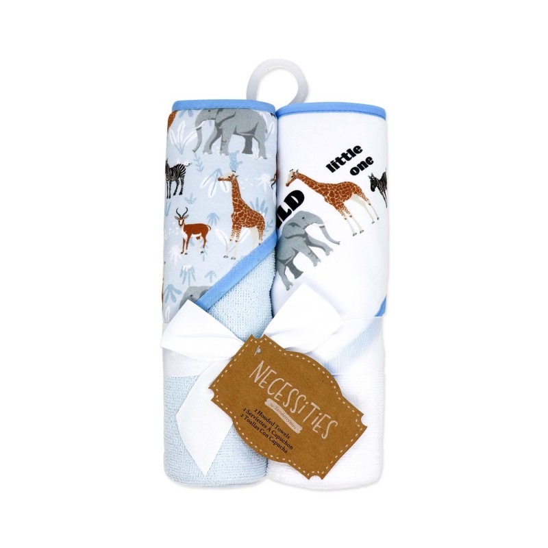 NECESSITIES HOODED TOWEL 2PK/ASSORTE