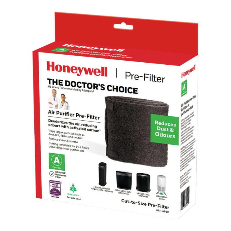 Honeywell Household Gas & Odour Reducing Activated Carbon Air Purifier Replacement Pre-Filter A - HRF-AP1C