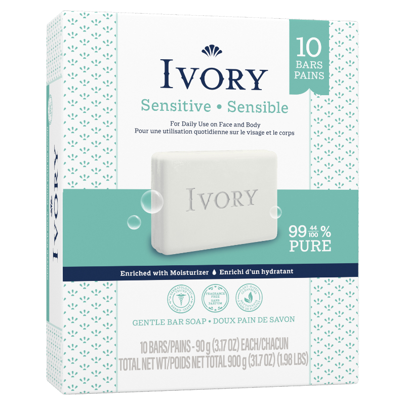 Ivory Bar Soap - Simply Aloe - 10 x 90g