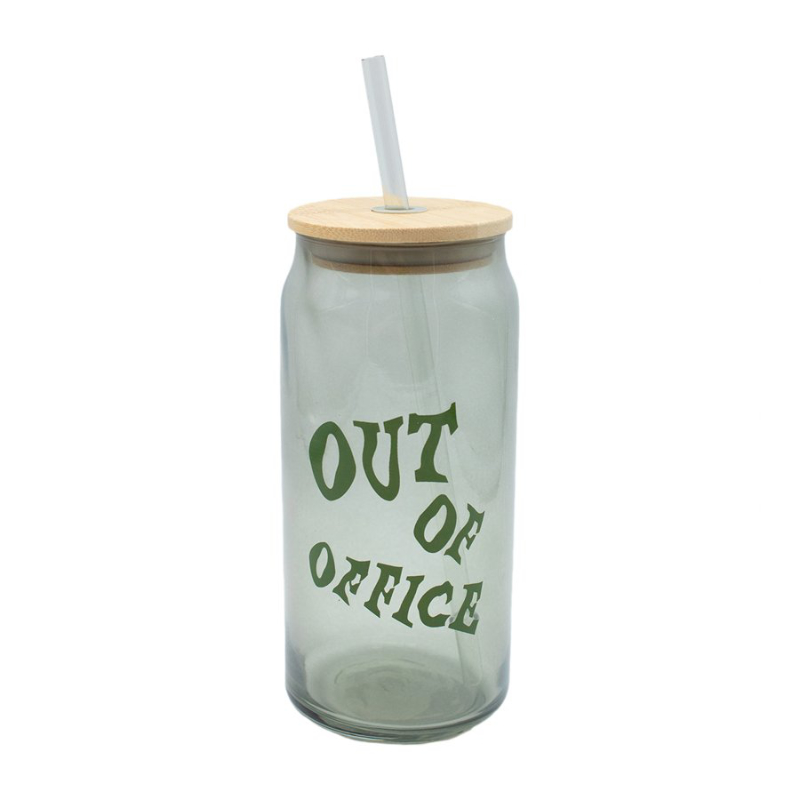 GLASS TUMBLERS W/STRAW