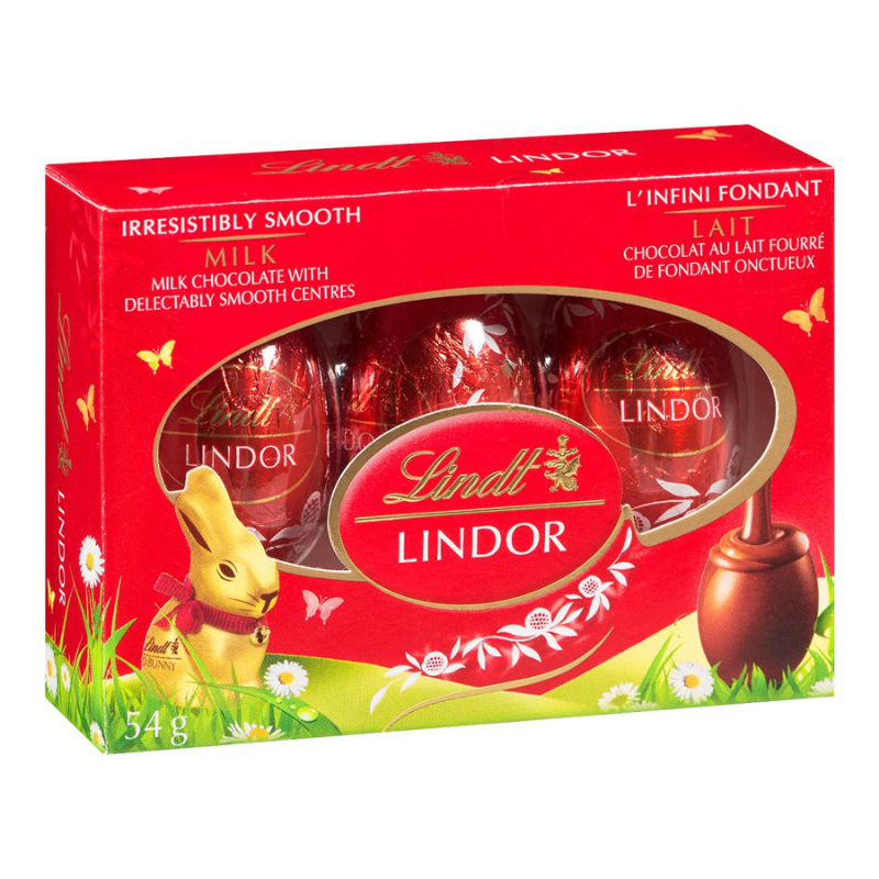 LINDT LINDOR EGGS MILK 54G/3PK Size 54g 3 pack