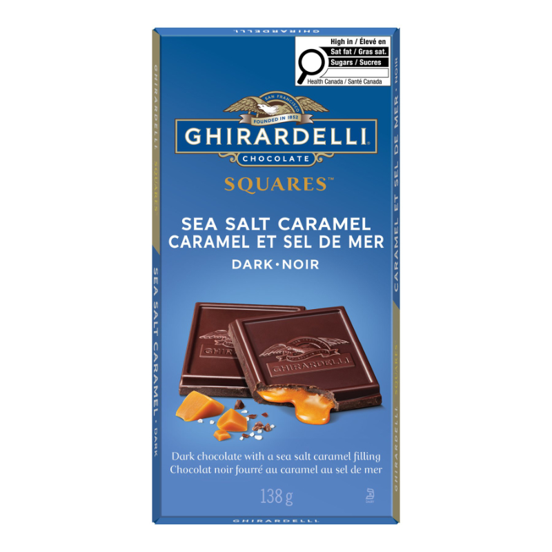 Ghirardelli Squares Dark Chocolate Bar - Caramel & Sea Salt - 138g