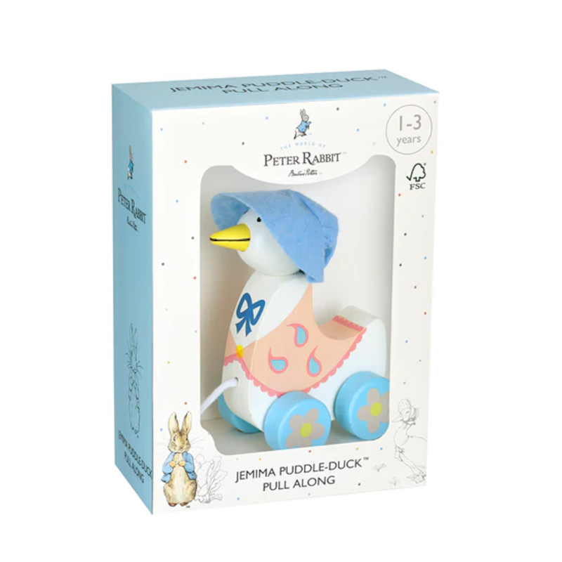 ピーターラビット　【Jemina Puddle Duck &Ducjlings】 Peter Rabbit Beatrix Potter Jemima Puddle-Duck Pull Along Toy