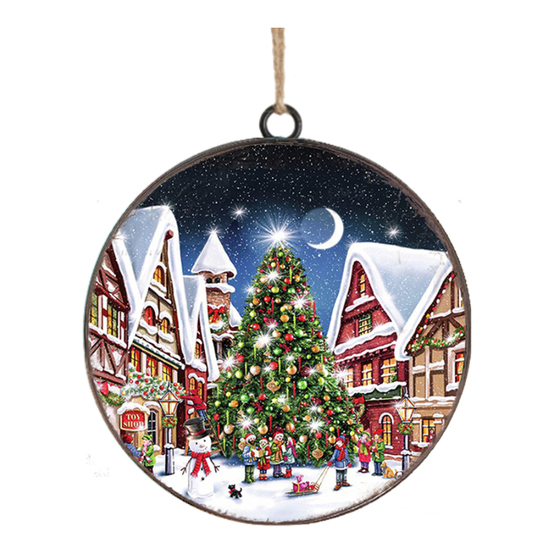 C/F ORNAMENT DISC VILLAGE