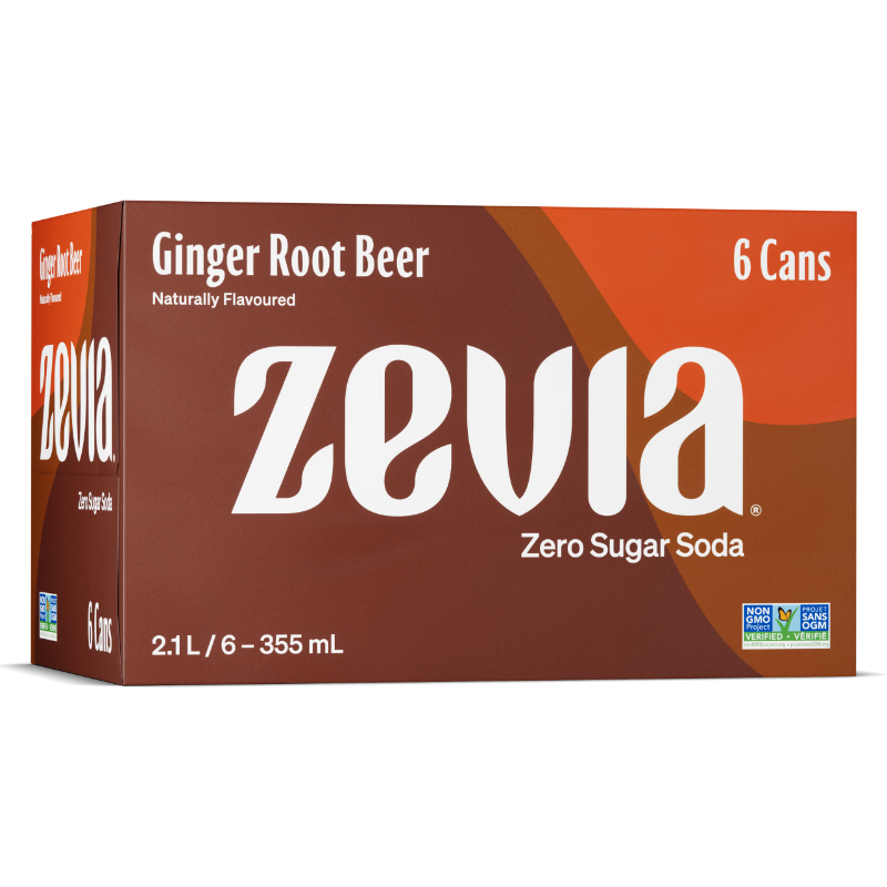 Zevia Soda - Ginger Root Beer - 6 x 355ml