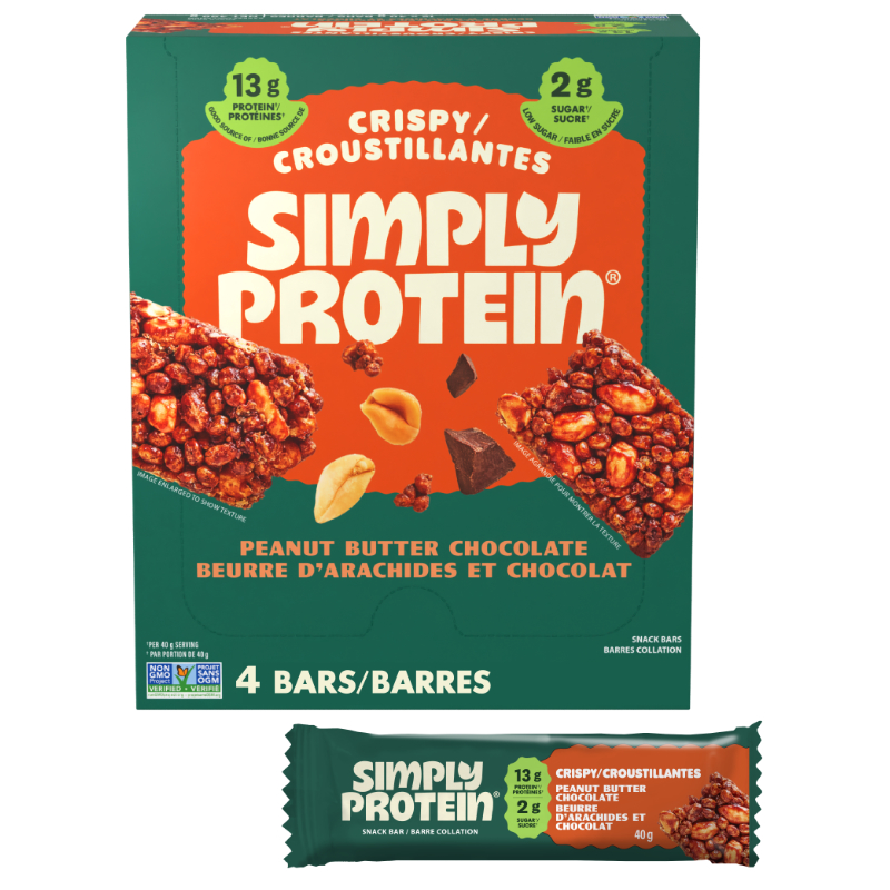 SimplyProtein Plant-Based Snack Bars - Peanut Butter Chocolate - 4 x 40g