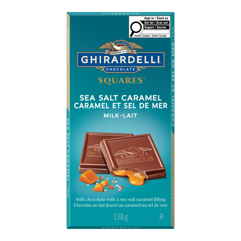 Ghirardelli Squares Milk Chocolate Bar - Sea Salt Caramel - 138g