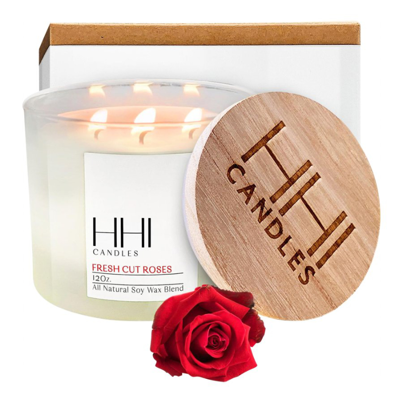 HHI 3WICK CANDLE ROSES