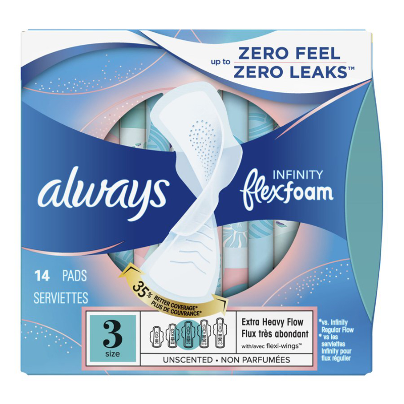 Always Infinity Sanitary Pads - Extra Heavy - Size 3 - 14's