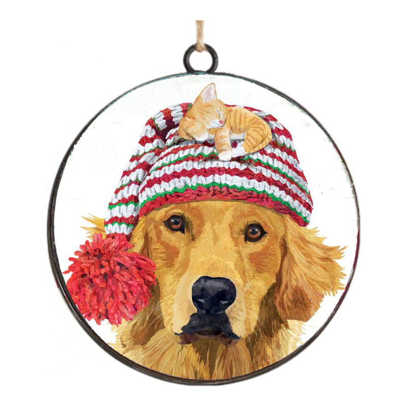 C/F METAL ORNAMENT DISC DOG