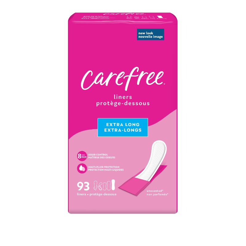 Carefree Acti-Fresh Body Shape Pantyliners - Extra Long - 93s