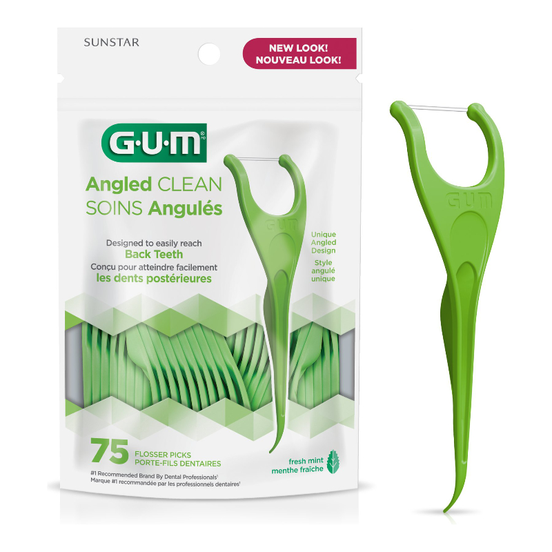 G.U.M Angled Flosser Picks - Fresh Mint - 75s