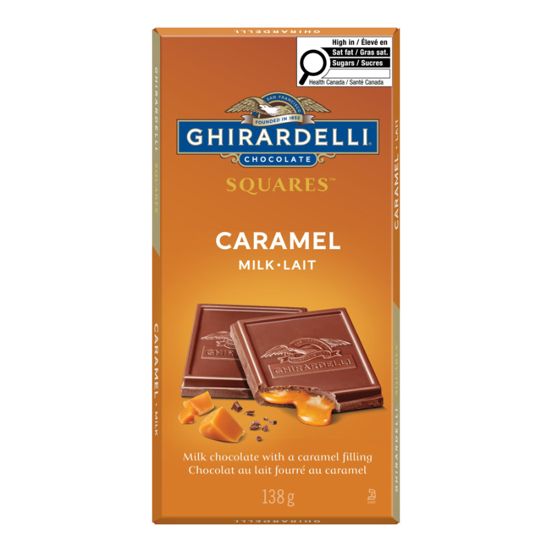 Ghirardelli Squares Milk Chocolate Bar - Caramel - 138g