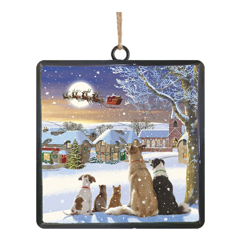 C/F METAL ORNAMENT DOGS/CATS