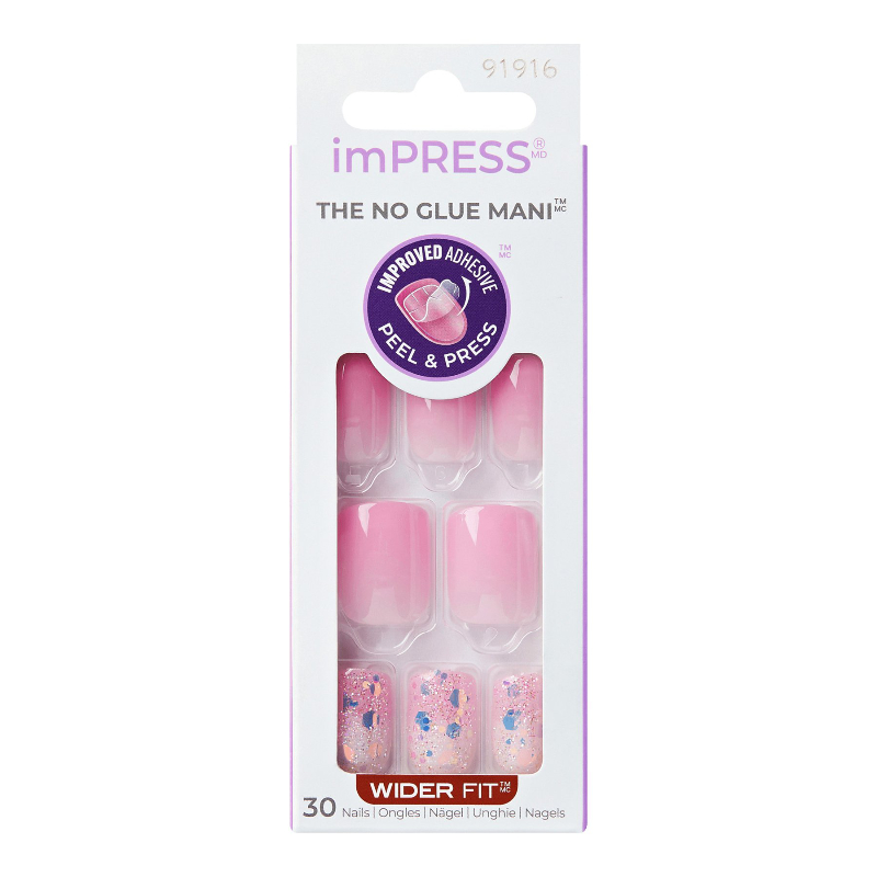 ImPRESS Press-on Manicure Wider Fit False Nails Kit - Short - Square - Dream It Up - 30's