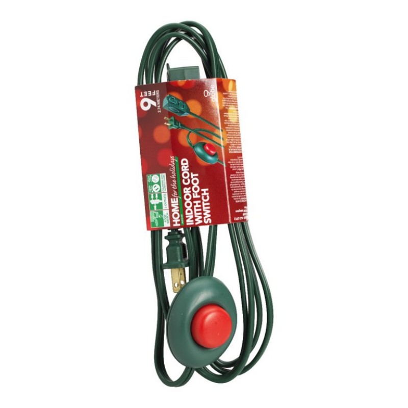 Globe Outlet with Foot Switch - 3m - Green