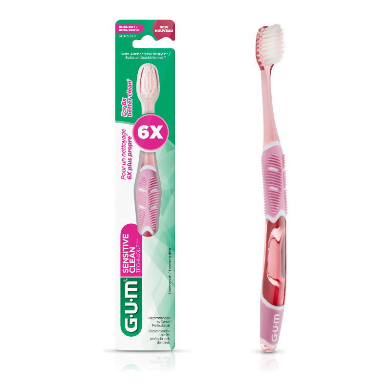 G.U.M Technique Sensitive Clean Compact Head Toothbrush - Ultrasoft - 1's