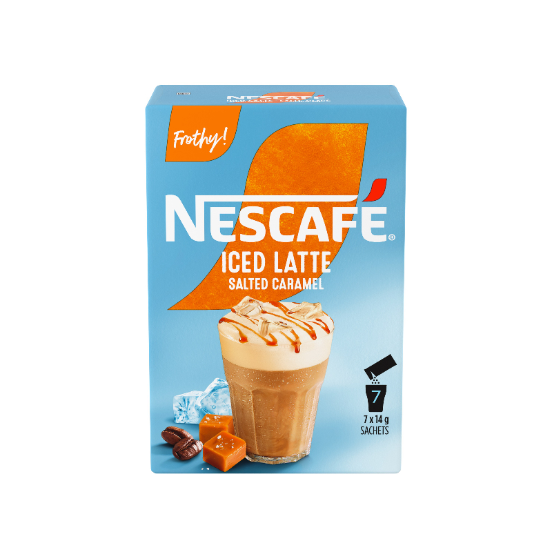 Nescafe Gold Iced Latte Coffee Mix - Salted Caramel - 7 x 14g