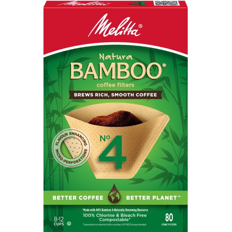 Melitta Bamboo No.4 Cone Filters - 80 pack