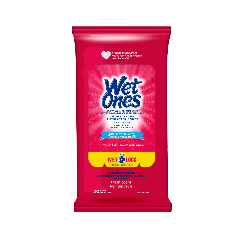 Wet Ones Anti-Bacterial Hand and Face Wipes - Fresh Scent - 20s