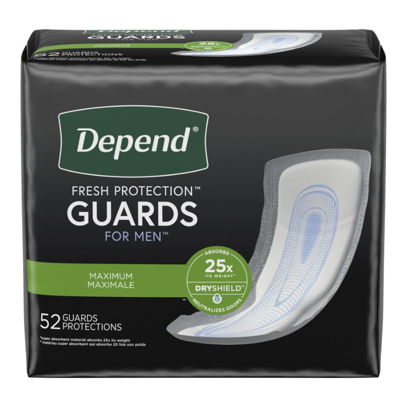 Depend Fresh Protection Incontinence Pads for Men - Maximum - 52's