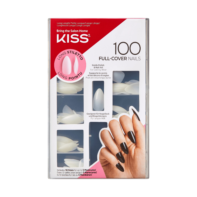 Kiss Salon Full-Cover Nails - Active Oval - 100s