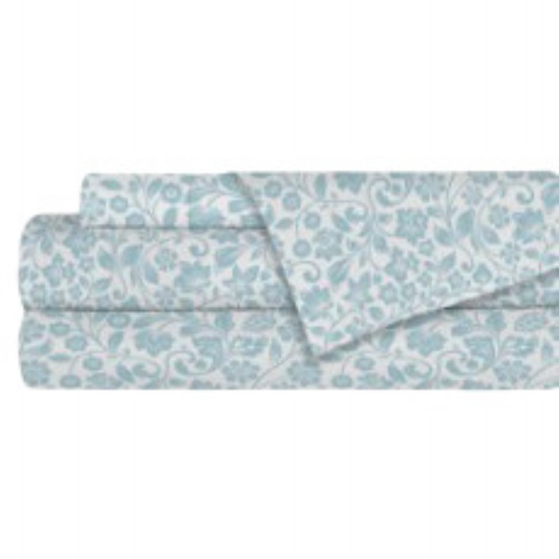 Boutique King Microfibre Sheet - Blue Floral