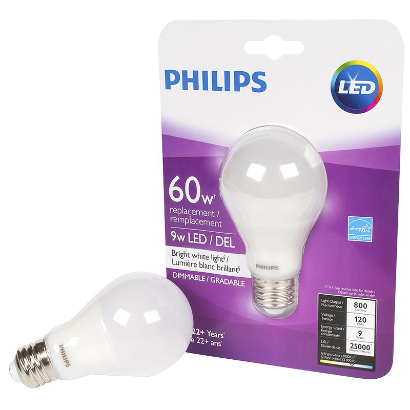 Philips Performance A19 LED Light Bulb - Bright White Light - 9.5W - 1 pack