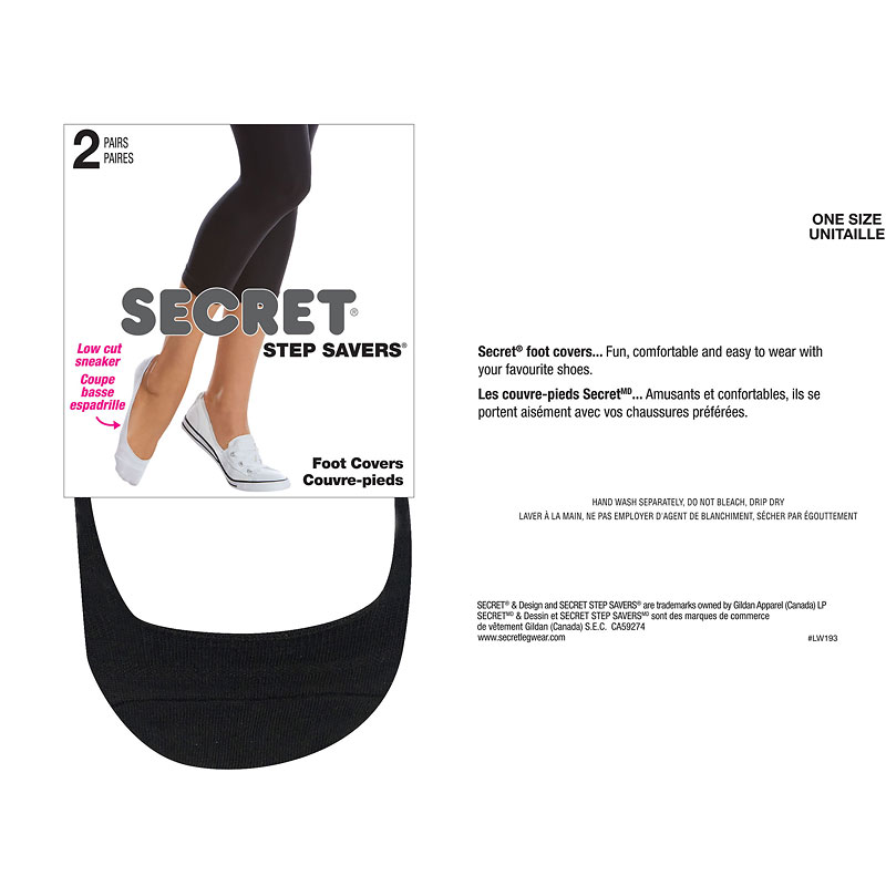 Secret Shoe Savers Footcover - Black