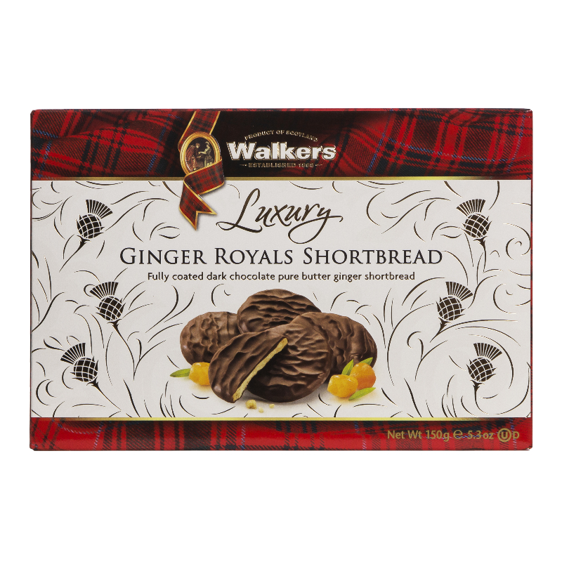 Walkers Luxury Ginger Royals Shortbread - 150g