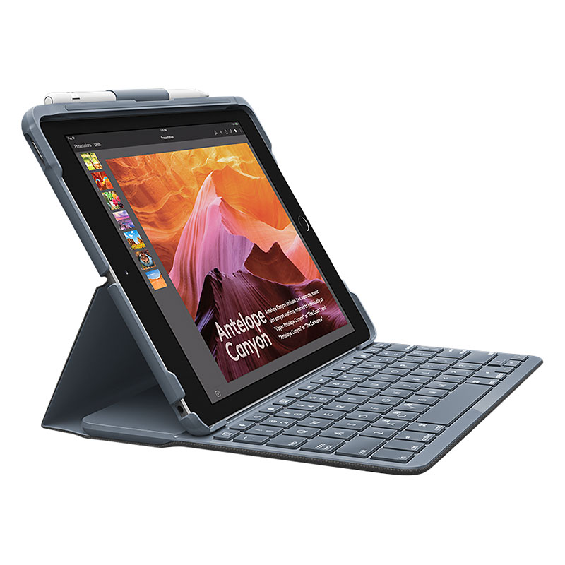 Logitech Slim Folio Keyboard Case for iPad - Black - 920