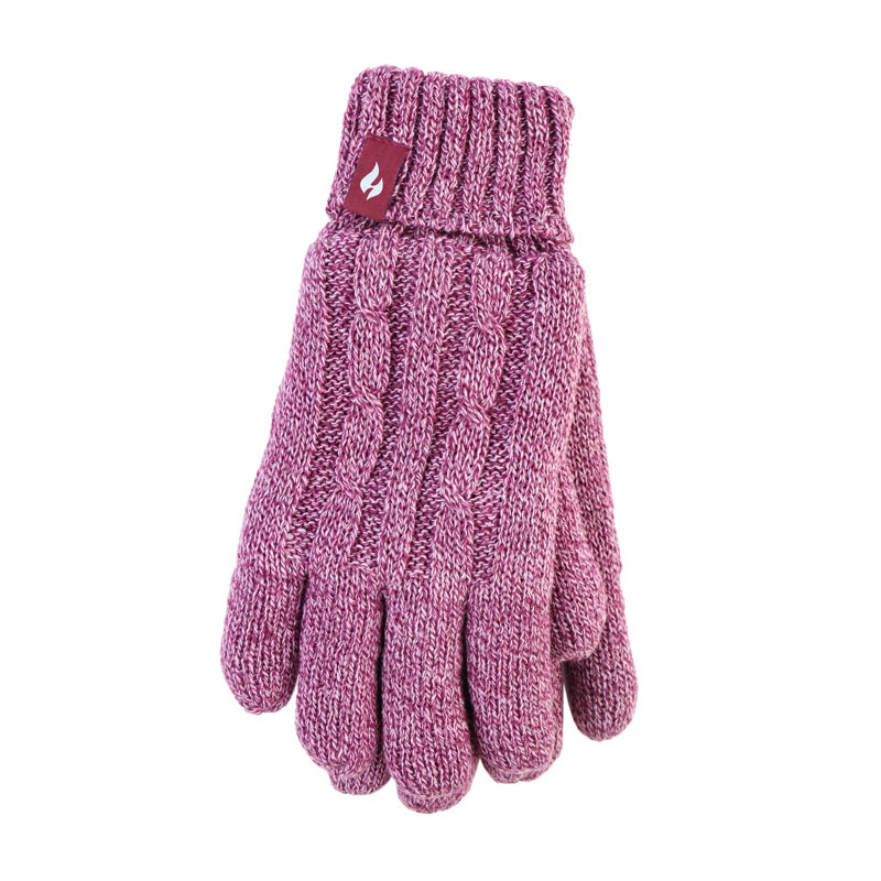 Heat Holders Women's Cable Gloves Rose Small/Medium