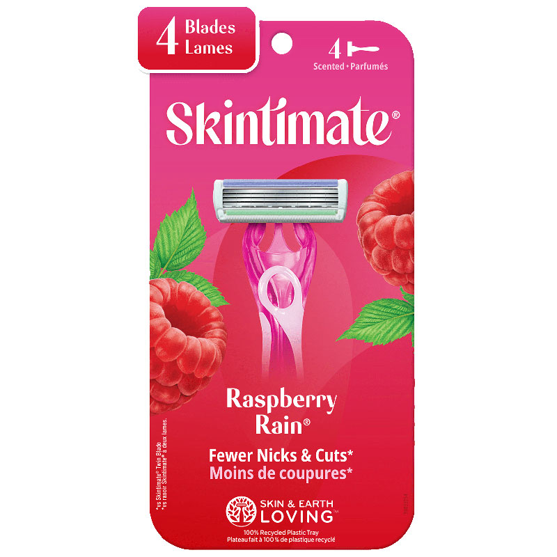 SKINTIMATE SHAVERS RASPBERRY 4'S/4 BLADE
